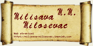 Milisava Miloševac vizit kartica